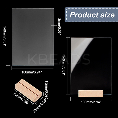 Transparent Acrylic Place Card & Wood Card Holder Set AJEW-WH0342-23-1