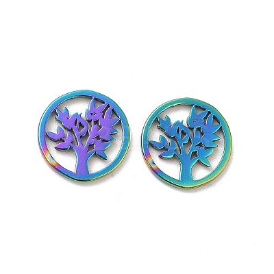 304 Stainless Steel Tree of Life Charms STAS-H214-21RC-1