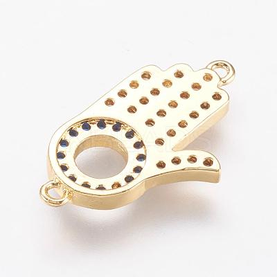 Brass Micro Pave Cubic Zirconia Links ZIRC-G103-24G-1