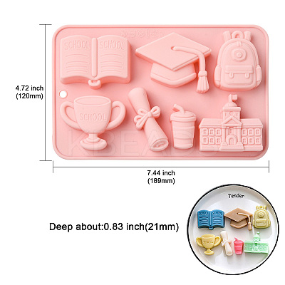 2Pcs College Theme Silicone Molds ST-CJ0043-009-1