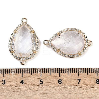 Natural Quartz Crystal Faceted Teardrop Links G-B126-03G-10-1