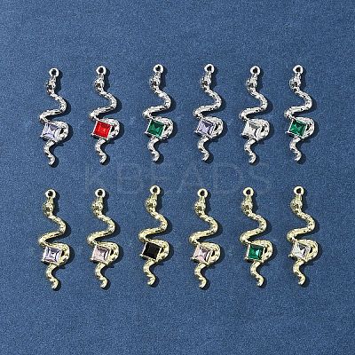 12Pcs 2 Colors Rack Plating Alloy Rhinestone Pendants FIND-FS0003-70-1