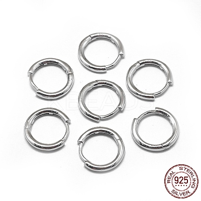 Anti-Tarnish Rhodium Plated 925 Sterling Silver Hoop Earrings STER-L057-077A-1