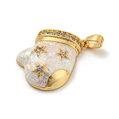 Christmas Brass Micro Pave Cubic Zirconia Pendants KK-H468-02A-01G-1