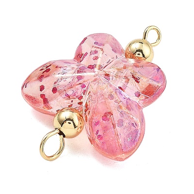 Transparent Acrylic Glitter Butterfly Connector Charms PALLOY-JF02958-1
