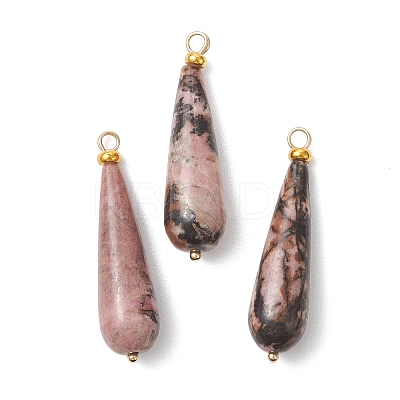 Natural Rhodonite Pendants PALLOY-JF04760-03-1