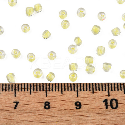 Glow in the Dark Luminous Transparent 8/0 Glass Seed Beads SEED-YWC0001-01G-1