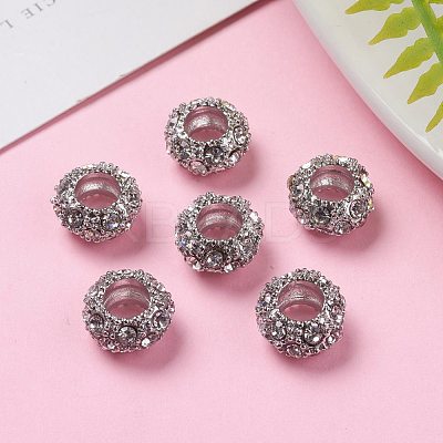 Alloy Rhinestone European Beads X-CPDL-H998-18-1