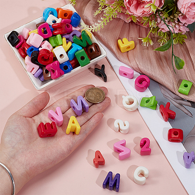 72Pcs Opaque Acrylic Beads Sets OACR-ME0001-25-1