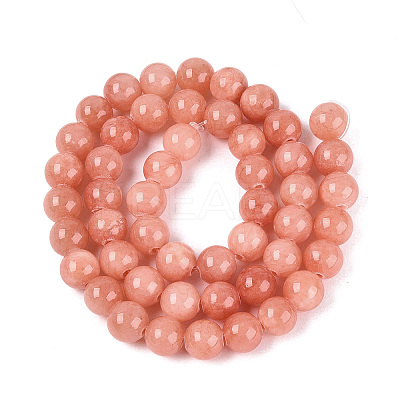 Natural Dyed Yellow Jade Gemstone Bead Strands X-G-R271-8mm-Y31-1