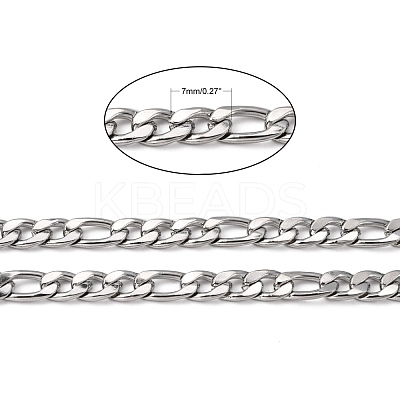Tarnish Resistant 304 Stainless Steel Mother-Son Chains CHS-K001-32-7mm-1