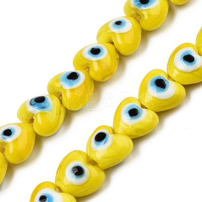 Handmade Evil Eye Lampwork Beads Strands LAMP-N029-010J-1