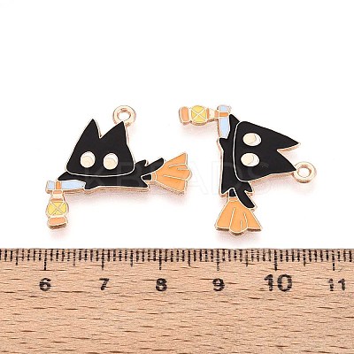 Halloween Theme Alloy Enamel Pendants ENAM-T022-54G-04-1