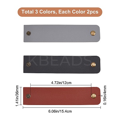 6 Pcs 3 Colors AJEW-GF0002-77-1