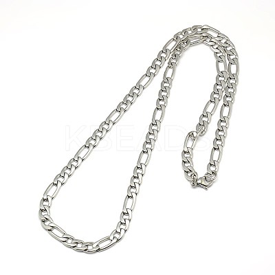 Tarnish Resistant Fashionable 304 Stainless Steel Figaro Chain Necklaces for Men LS-STAS-A028-N016P-1