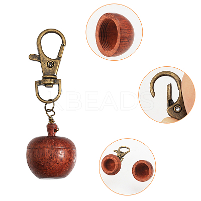 Wood Apple Box Jewelry Pendant Decoration HJEW-AB00424-1