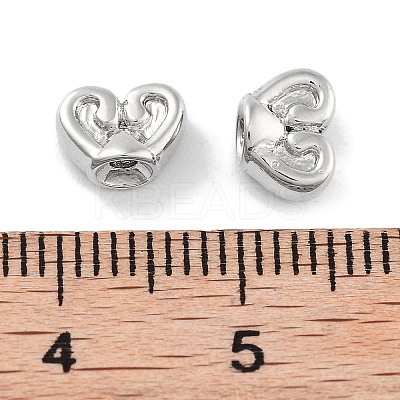 Rack Plating Heart Brass Beads KK-Z071-40P-1
