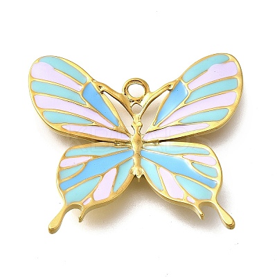 304 Stainless Steel Enamel Pendants STAS-Q347-11G-1