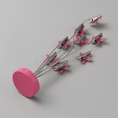 304 Stainless Steel Flower Name Card Holder AJEW-WH0258-28-1