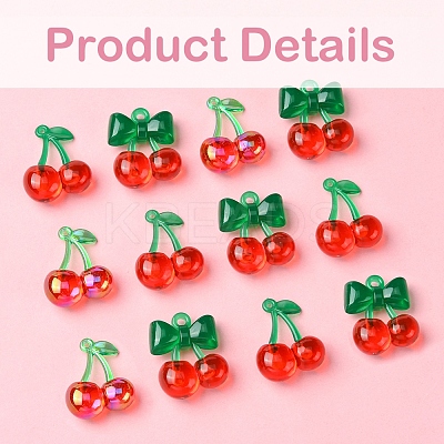 10Pcs 3 Styles Transparent Acrylic Pendants OACR-FS0001-82-1