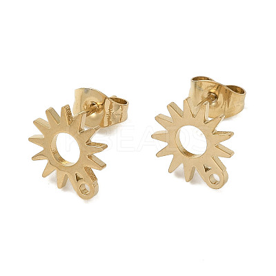 Ion Plating(IP) 304 Stainless Steel Stud Earring Findings STAS-I206-01G-1
