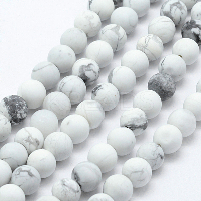Natural Howlite Beads Strands G-F518-22-10mm-1