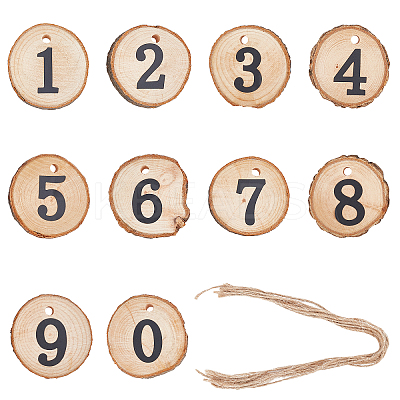 Natural Wood Hanging Pendant Decorations HJEW-WH0021-12-1
