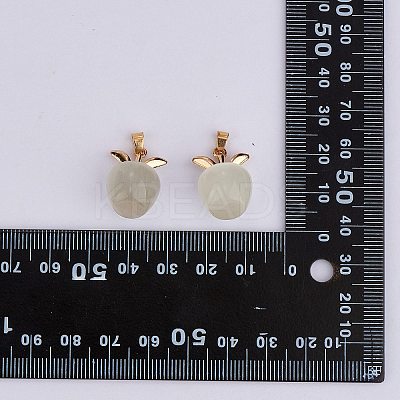10Pcs Apple Gemstone Charm Pendant Crystal Quartz Healing Natural Stone Pendants Opal Buckle for Jewelry Necklace Earring Making Crafts JX526H-1