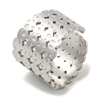Non-Tarnish 304 Stainless Steel Wide Band Ring RJEW-C067-04P-1