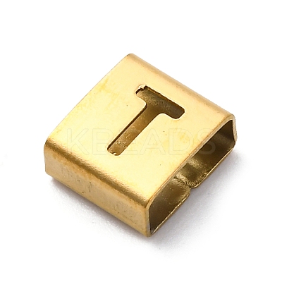 Ion Plating(IP) 304 Stainless Steel Square Slide Charms STAS-L132-02T-G-1
