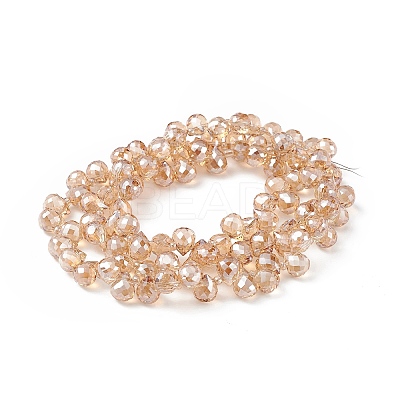 Transparent Electroplate Glass Beads Strands EGLA-F152B-PL02-1