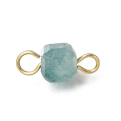 Natural Colorful Tourmaline Faceted Table Cut Cube Links Connector Charms PALLOY-JF04368-01-1