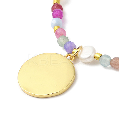 Brass Enamel Orange Citrus Slice Pendant Necklace NJEW-G099-04G-1