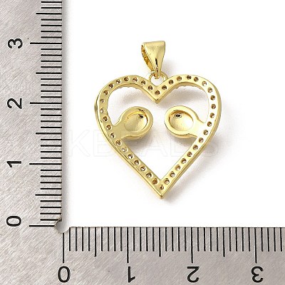 Brass Micro Pave Clear Cubic Zirconia Enamel Pendants KK-M297-16G-1