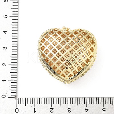 Brass Micro Pave Clear Cubic Zirconia Pendants KK-B141-39G-1