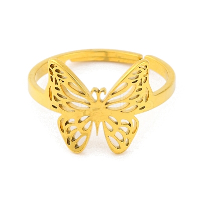 Animal 201 Stainless Steel Adjustable Rings for Women RJEW-D082-05B-1