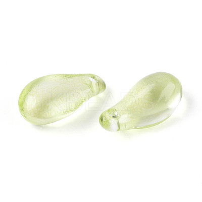 Transparent Glass Teardrop Charms GLAA-T030-03E-1