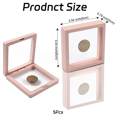 5Pcs Square Transparent PE Thin Film Suspension Jewelry Display Box CON-FS0001-19A-1