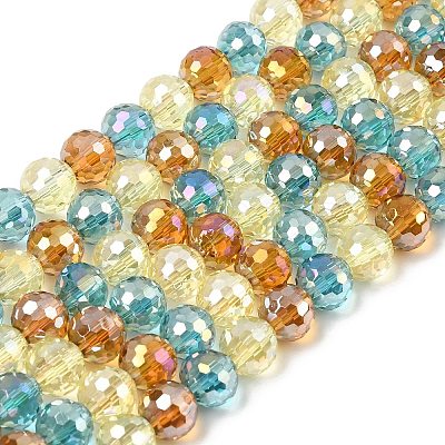 Electroplate Glass Beads Strands EGLA-D300-06-8mm-24-1