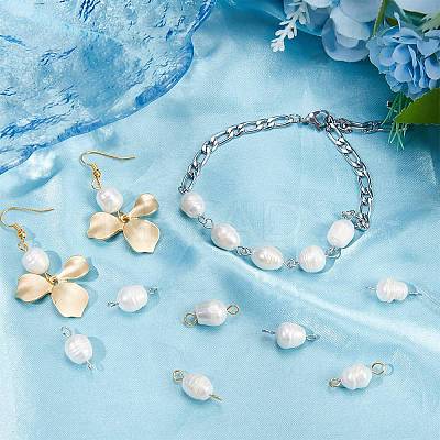32Pcs 2 Colors Natural Cultured Freshwater Pearl Beads Connector Charms FIND-BBC0002-55-1
