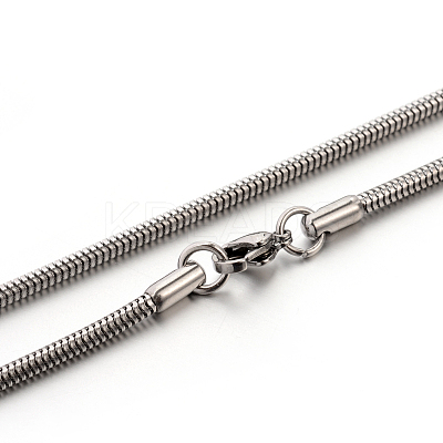 Tarnish Resistant 304 Stainless Steel Snake Chain Necklaces STAS-M174-005P-2.4-1