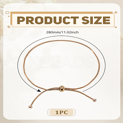 1Pc Stainless Steel Chain Anklet for Women AJEW-LP0006-48B-G-1