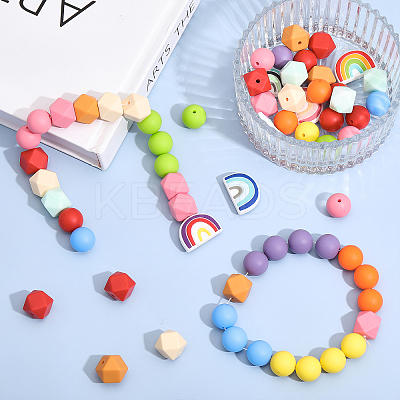 18 Style Food Grade Eco-Friendly Silicone Beads SIL-CA0001-62-1