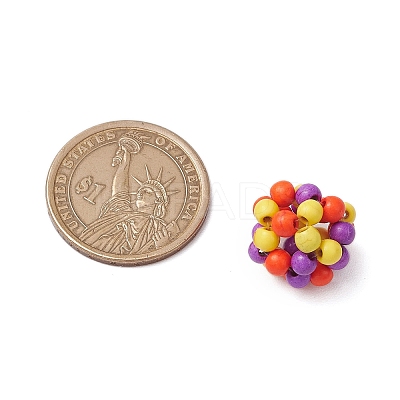 Round Woven Beads TURQ-JF-4MM-01-1