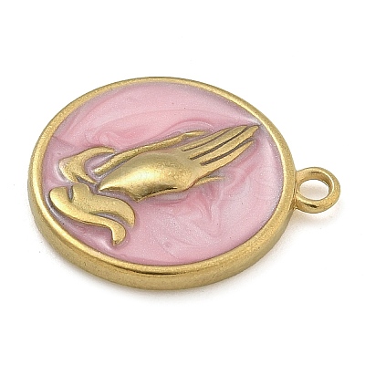 304 Stainless Steel Enamel Pendants LS-STAS-M084-09G-04-1