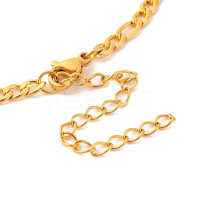 Constellation 202 Stainless Steel Figaro Chain Link Bracelets for Women Men AJEW-U006-01I-1