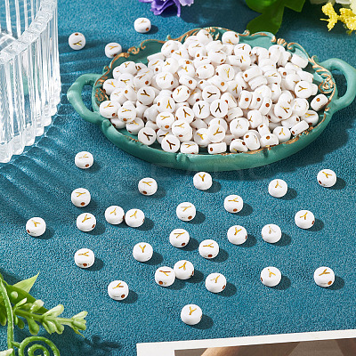 500Pcs Plating Acrylic Beads PACR-TADJ0001-01Y-1