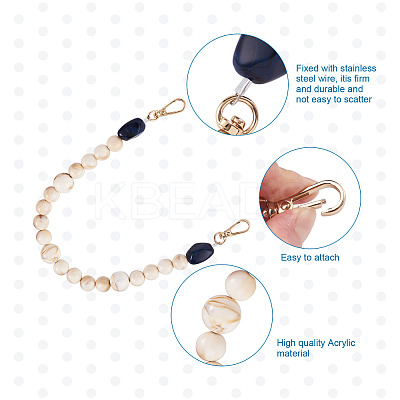 2Pcs 2 Style Wheat & Old Lace Acrylic Beads Bag Strap FIND-GN0001-04-1