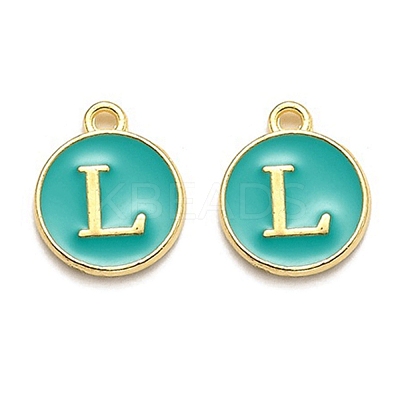 Golden Plated Alloy Enamel Charms X-ENAM-Q437-15L-1