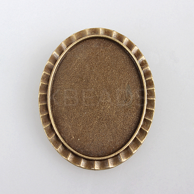 Vintage Alloy Brooch Cabochon Bezel Settings PALLOY-N0085-20AB-NF-1